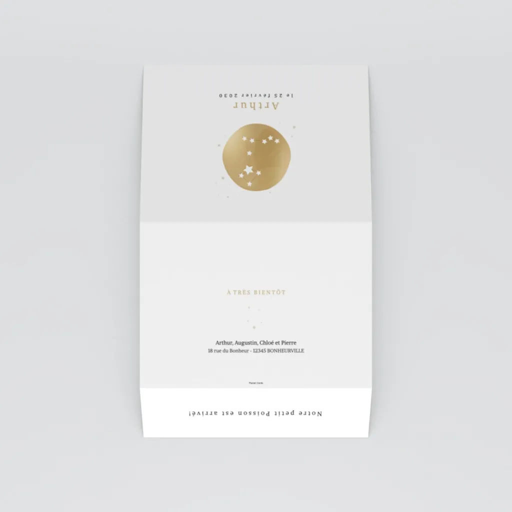 Faire-part Naissance Fille | Faire-part Naissance Garçon^Planet cards Constellation Poisson