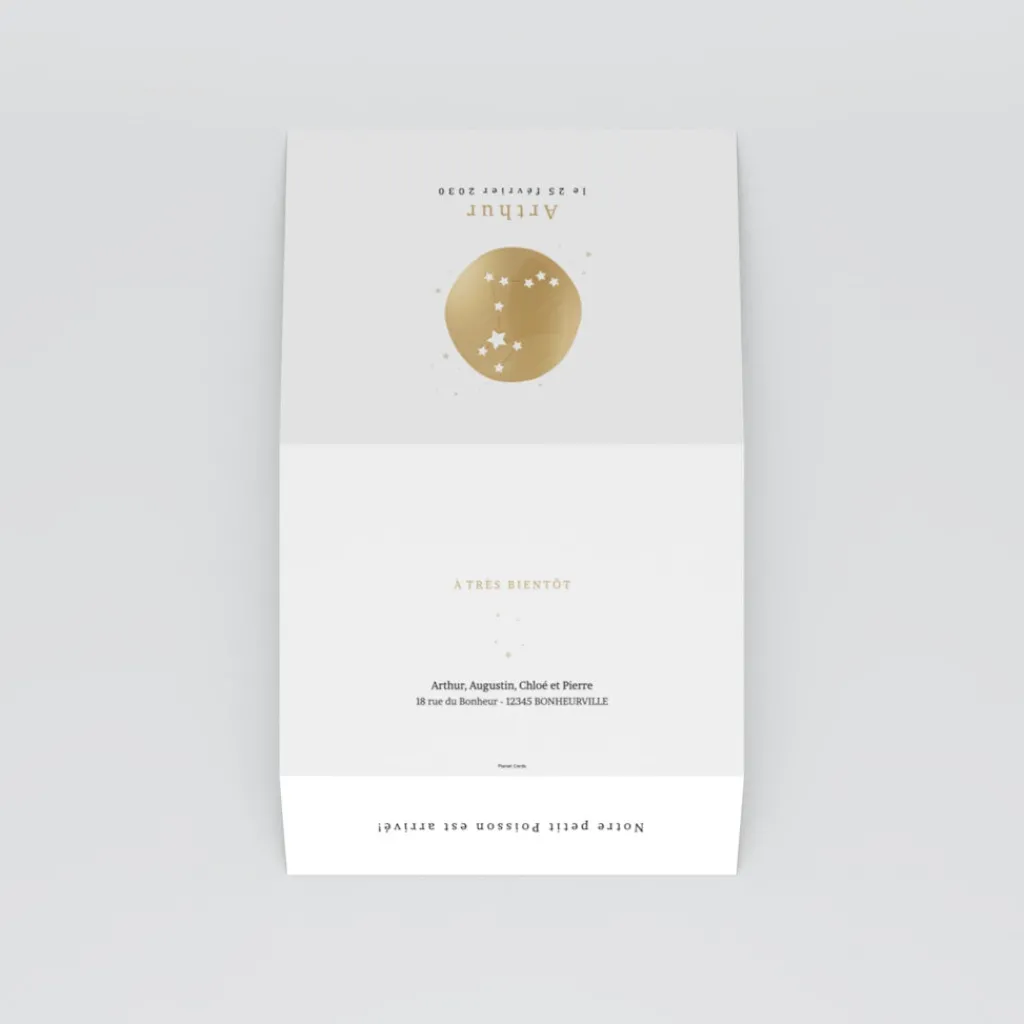 Faire-part Naissance Fille | Faire-part Naissance Garçon^Planet cards Constellation Poisson