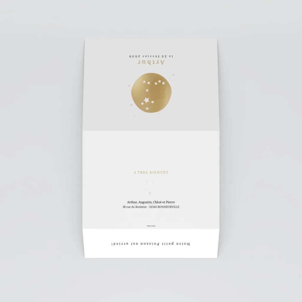 Faire-part Naissance Fille | Faire-part Naissance Garçon^Planet cards Constellation Poisson