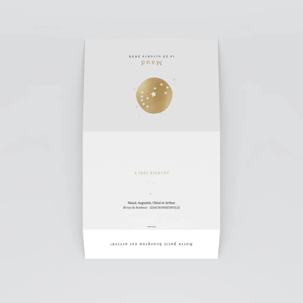 Faire-part Naissance Fille | Faire-part Naissance Garçon^Planet cards Constellation Scorpion