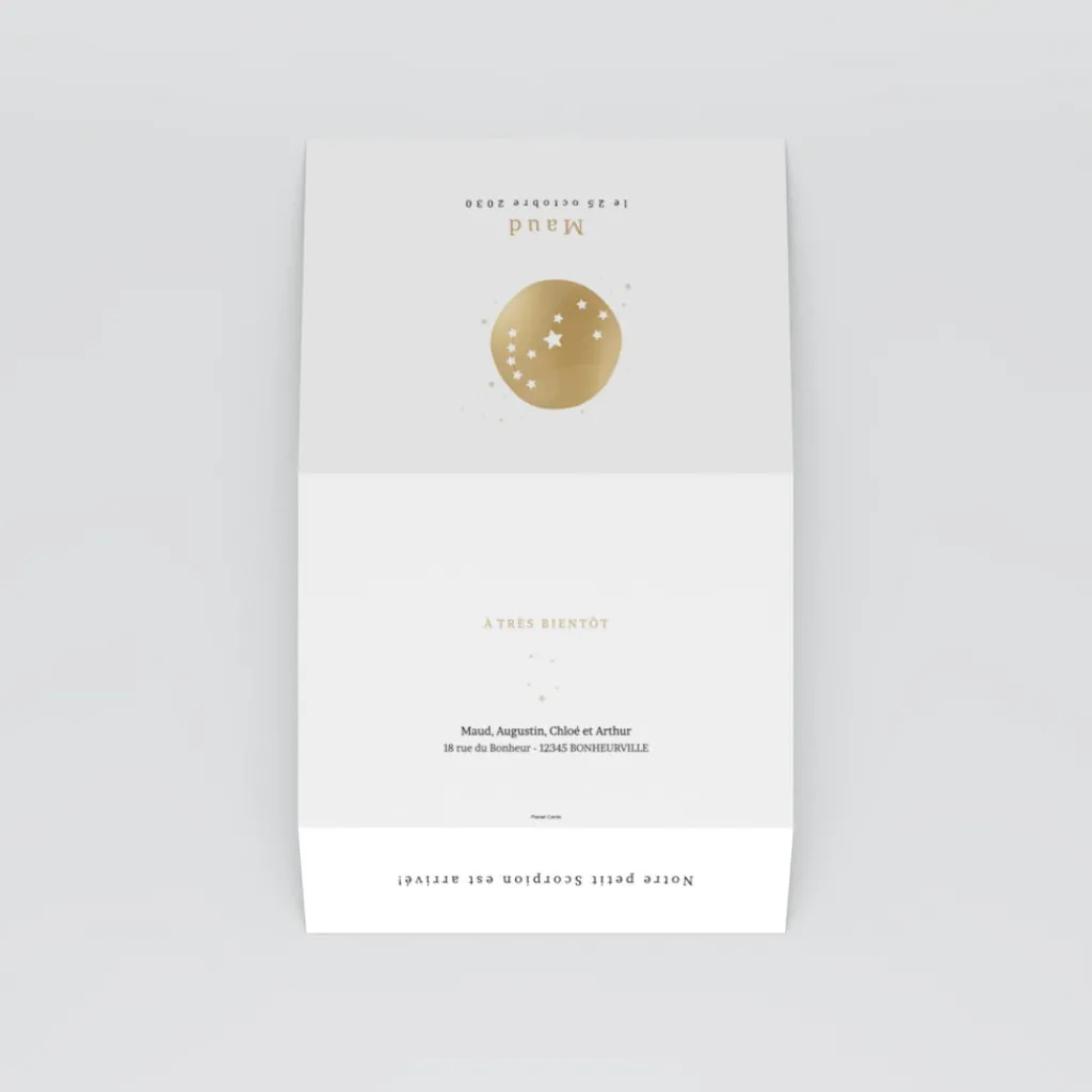 Faire-part Naissance Fille | Faire-part Naissance Garçon^Planet cards Constellation Scorpion