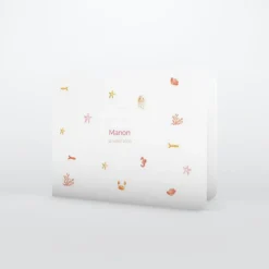 Faire-part Naissance Animaux | Faire-part Naissance Fille^Planet cards Coquillages et Petit Crabe Fille