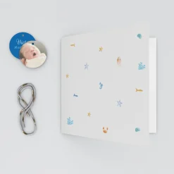Faire-part Naissance Animaux | Faire-part Naissance Garçon^Planet cards Coquillages Et Étoiles De Mer Garçon