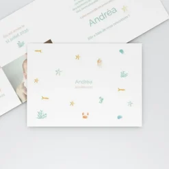 Faire-part Naissance Animaux^Planet cards Coquillages Et Étoiles De Mer