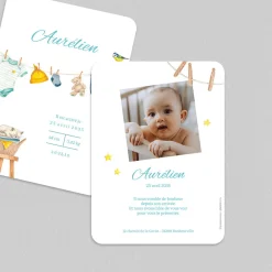 Faire-part Naissance Animaux | Créations En Collaboration^Planet cards Corde à Linge