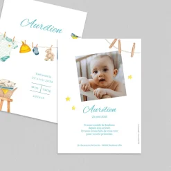 Faire-part Naissance Animaux | Créations En Collaboration^Planet cards Corde à Linge