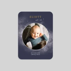 Faire-part Naissance Original | Faire-part Naissance Magnet^Planet cards Cosmos et Étoiles Garçon
