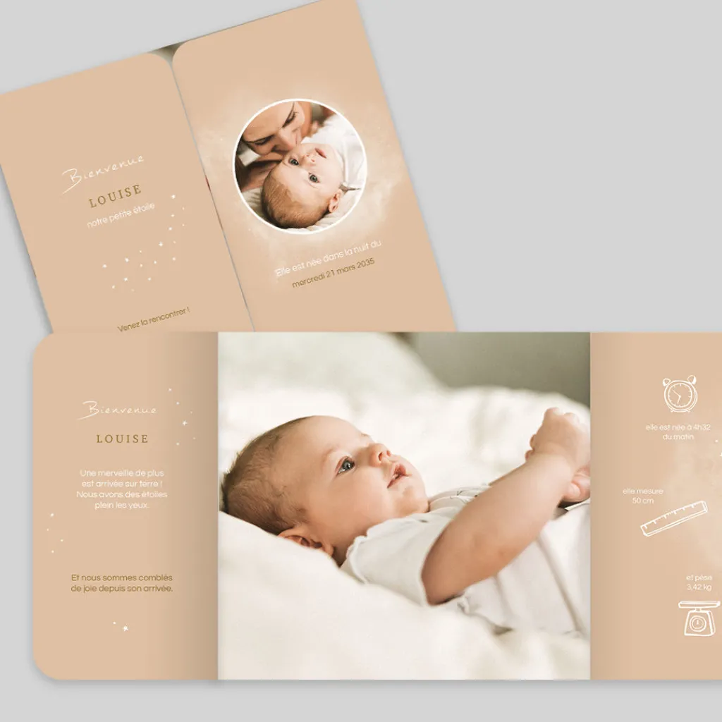 Faire-part Naissance Original | Faire-part Naissance Fille^Planet cards Cosmos Fille