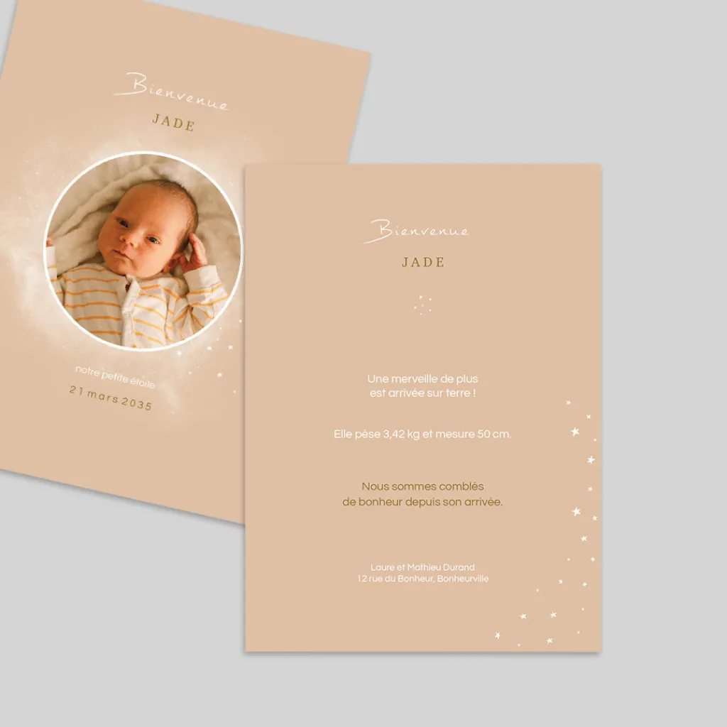 Faire-part Naissance Original | Faire-part Naissance Fille^Planet cards Cosmos Fille