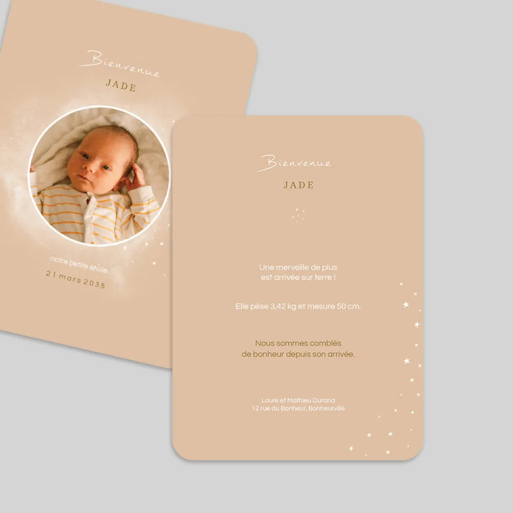 Faire-part Naissance Original | Faire-part Naissance Fille^Planet cards Cosmos Fille
