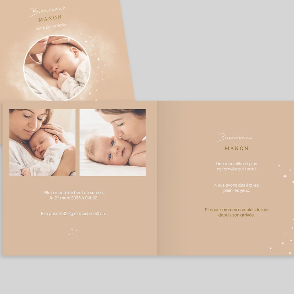 Faire-part Naissance Original | Faire-part Naissance Fille^Planet cards Cosmos Fille