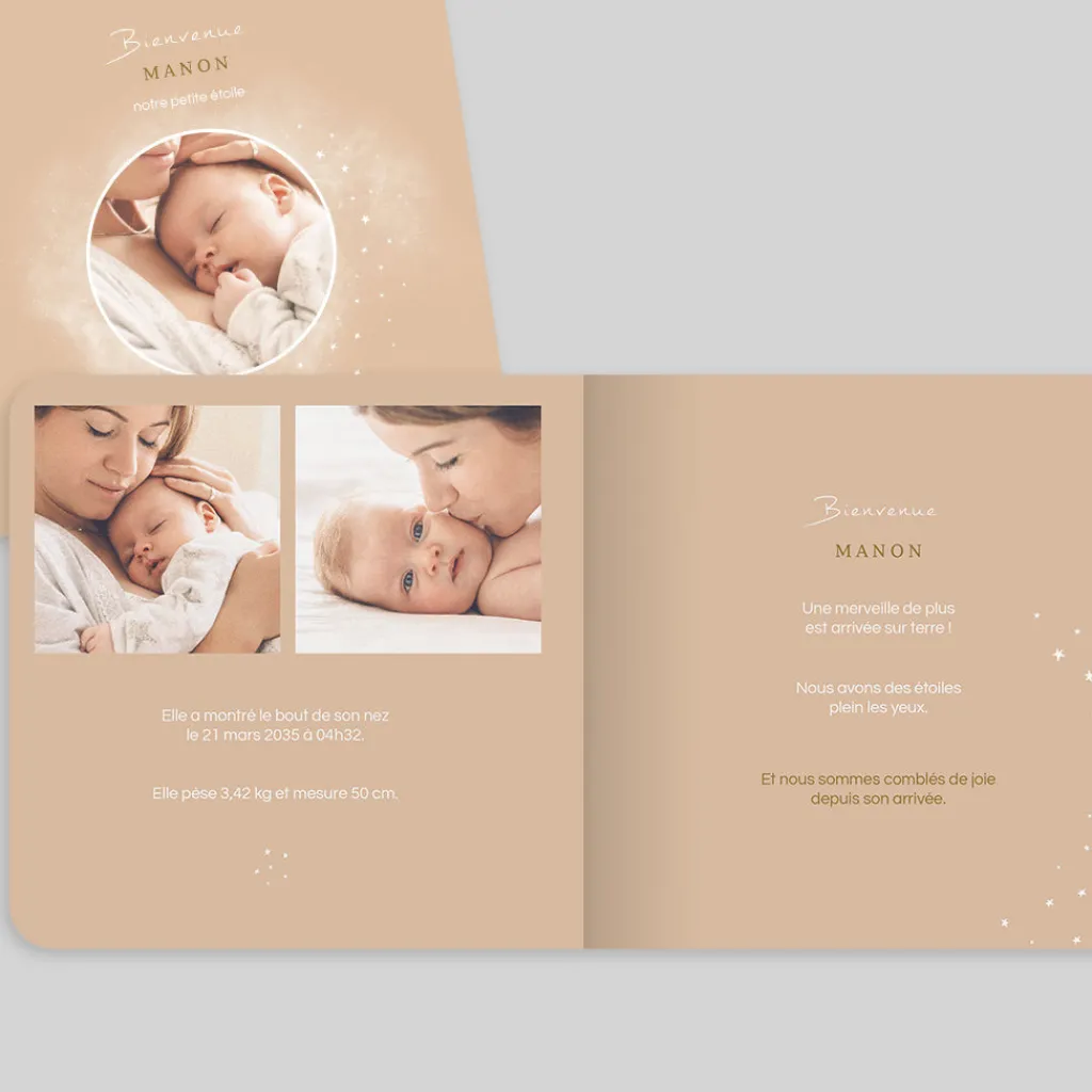 Faire-part Naissance Original | Faire-part Naissance Fille^Planet cards Cosmos Fille