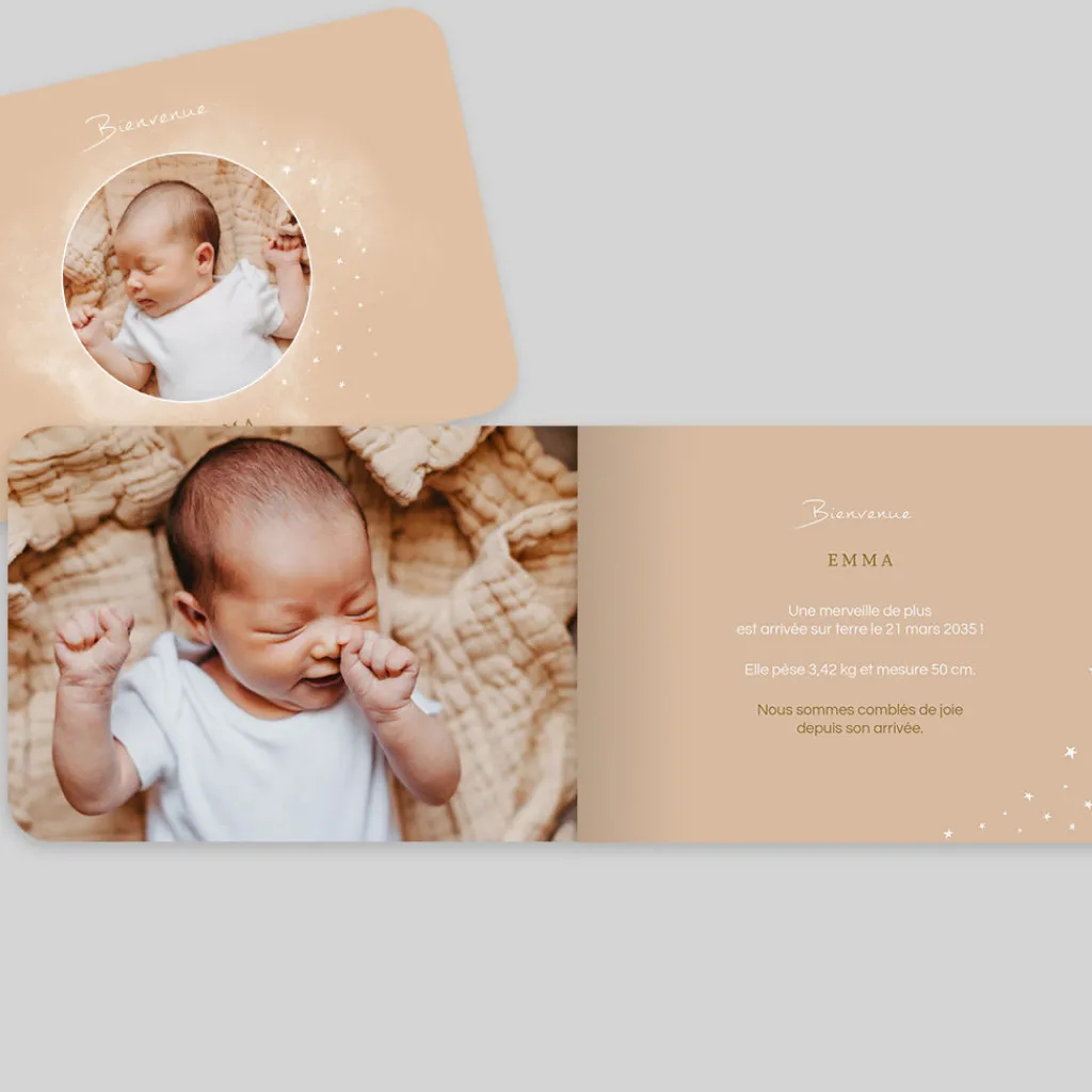 Faire-part Naissance Original | Faire-part Naissance Fille^Planet cards Cosmos Fille
