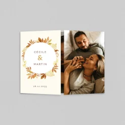 Faire-part Mariage Champêtre^Planet cards Couronne Automnale