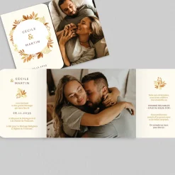 Faire-part Mariage Champêtre^Planet cards Couronne Automnale