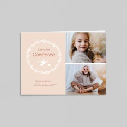 Carte Remerciement Communion^Planet cards Couronne de Colombes Fille