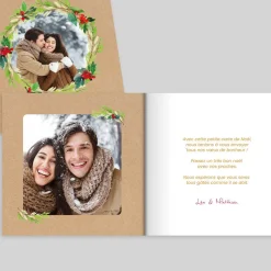 Carte De Noël Photo^Planet cards Couronne de Noël Houx