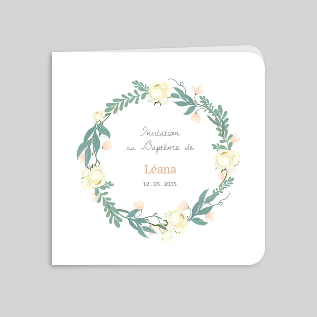 Faire-part Baptême Civil | Faire-part Baptême Champêtre^Planet cards Couronne Douce
