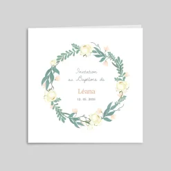 Faire-part Baptême Civil | Faire-part Baptême Champêtre^Planet cards Couronne Douce