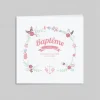 Faire-part Baptême Fille^Planet cards Couronne en fleurs