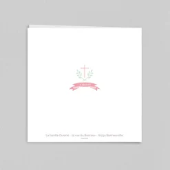 Faire-part Baptême Fille^Planet cards Couronne en fleurs