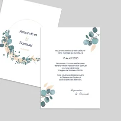 Faire-part Mariage Chic | Faire-part Mariage Champêtre^Planet cards Couronne Eucalyptus