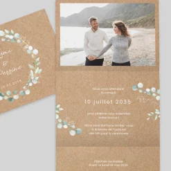 Faire-part Mariage Bohème | Faire-part Mariage Champêtre^Planet cards Couronne Eucalyptus