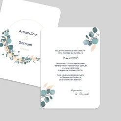 Faire-part Mariage Chic | Faire-part Mariage Champêtre^Planet cards Couronne Eucalyptus