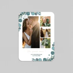 Carte Remerciement Mariage Champêtre^Planet cards Couronne Eucalyptus et Fleurs Séchées