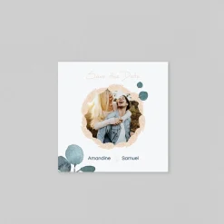 Save The Date^Planet cards Couronne Eucalyptus et Fleurs Séchées