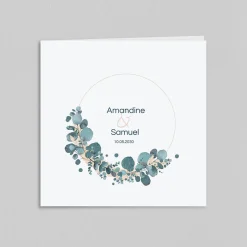 Faire-part Mariage Champêtre | Gamme Complète^Planet cards Couronne eucalyptus et fleurs séchées