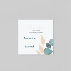 Carte D'invitation Mariage^Planet cards Couronne Eucalyptus et Fleurs Séchées