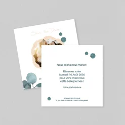 Save The Date^Planet cards Couronne Eucalyptus et Fleurs Séchées