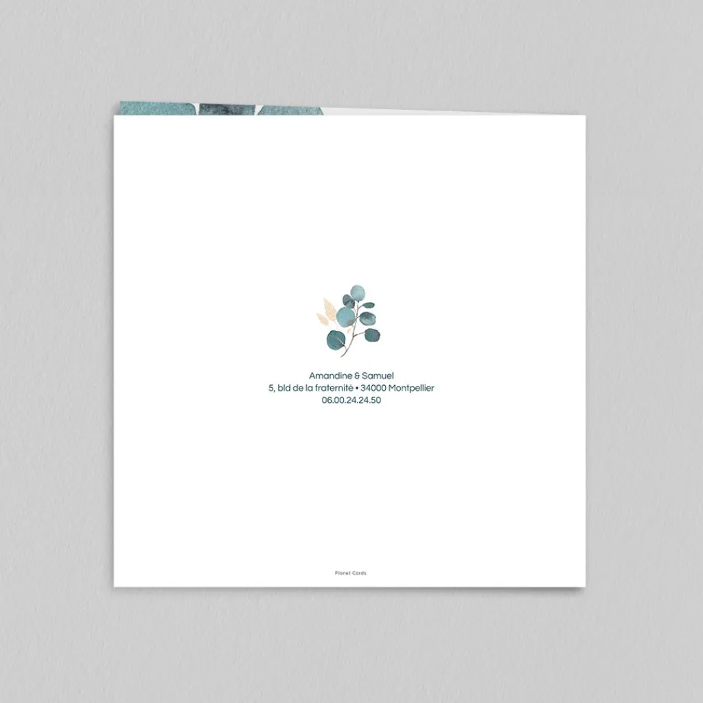 Faire-part Mariage Champêtre | Gamme Complète^Planet cards Couronne eucalyptus et fleurs séchées