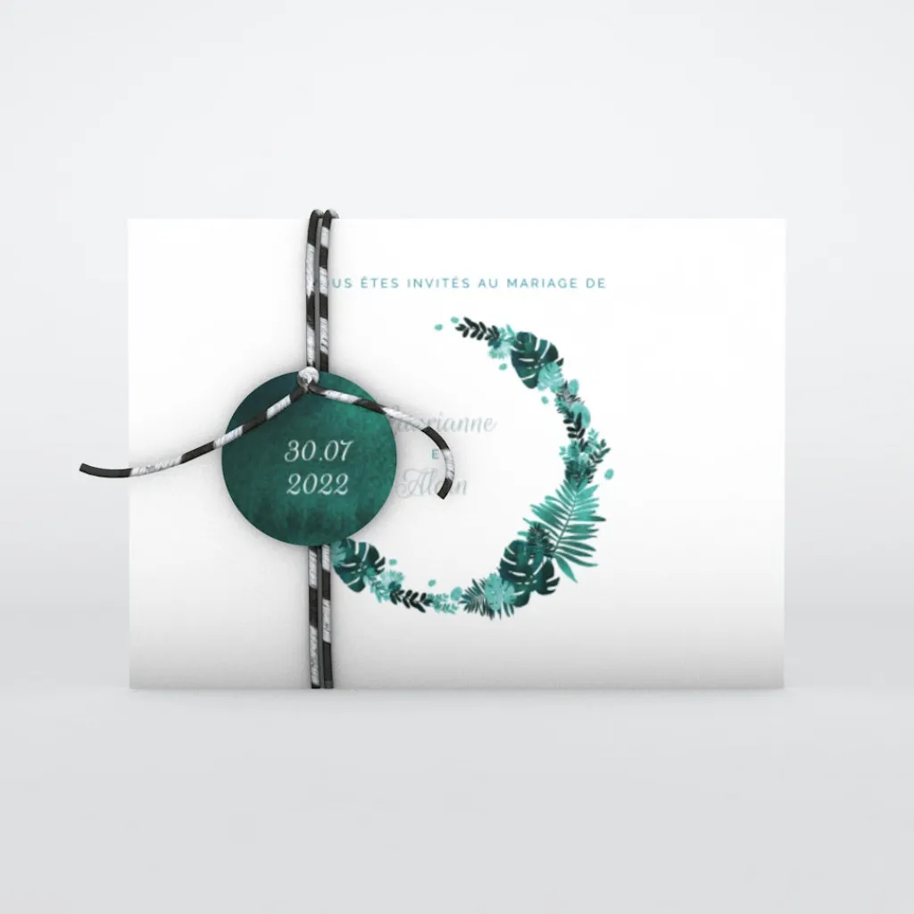 Faire-part Mariage Champêtre^Planet cards Couronne Exotique