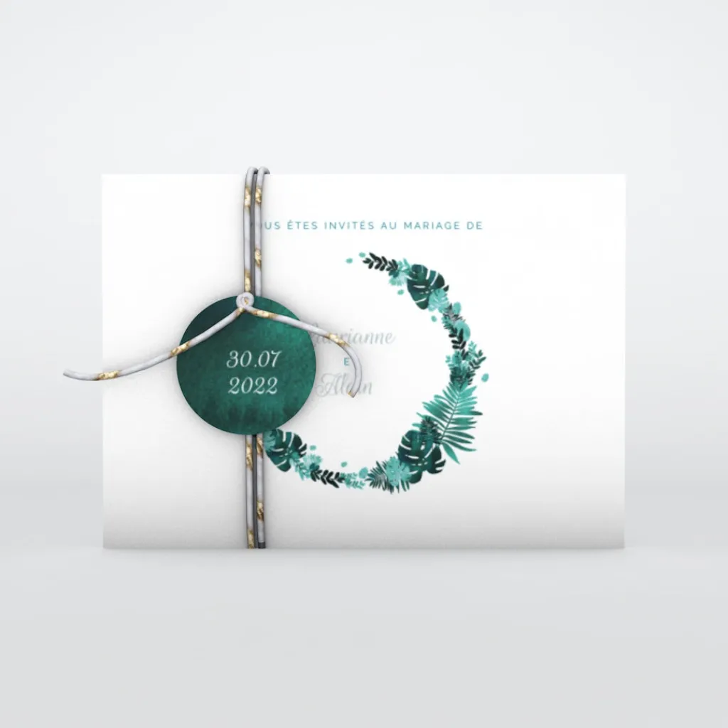 Faire-part Mariage Champêtre^Planet cards Couronne Exotique