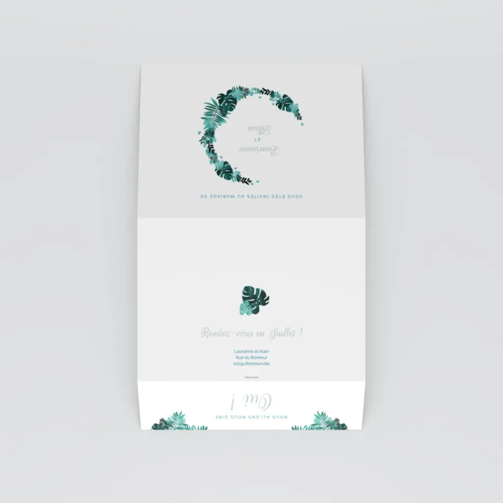 Faire-part Mariage Champêtre^Planet cards Couronne Exotique
