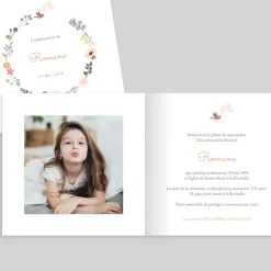 Faire-part Communion^Planet cards Couronne Fleurie