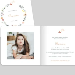 Faire-part Communion^Planet cards Couronne Fleurie