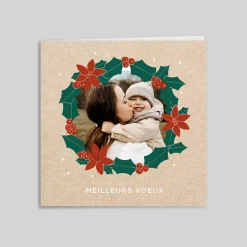 Carte De Vœux Famille^Planet cards Couronne Hivernale