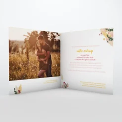 Faire-part Mariage Champêtre | Gamme Complète^Planet cards Couronne Jaune Rose