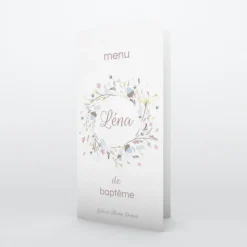 Menu Baptême^Planet cards Couronne pastel