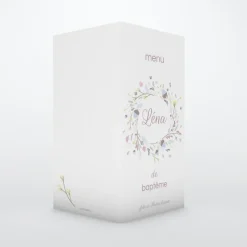 Menu Baptême^Planet cards Couronne pastel
