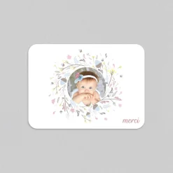 Carte Remerciement Baptême Photo^Planet cards Couronne pastel