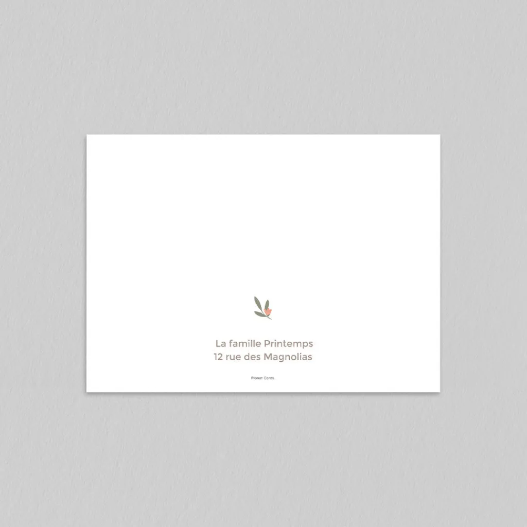 Faire-part Naissance Fille^Planet cards Couronne Printanière