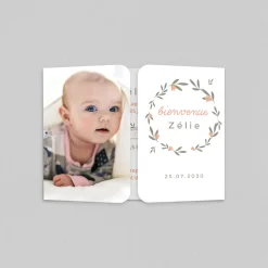 Faire-part Naissance Fille^Planet cards Couronne Printanière
