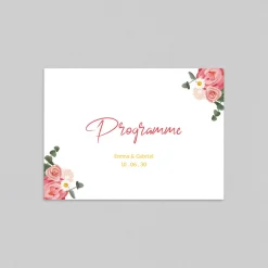 Programme De Mariage^Planet cards Couronne Roses