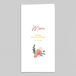 Menu De Mariage^Planet cards Couronne Roses