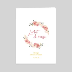 Livret De Messe Mariage^Planet cards Couronne Roses
