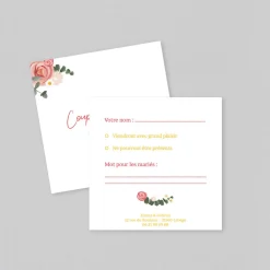 Coupon-réponse Mariage^Planet cards Couronne Roses